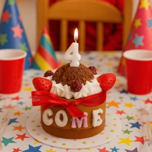 Bougie d'anniversaire gâteau et glace parfum chocolat