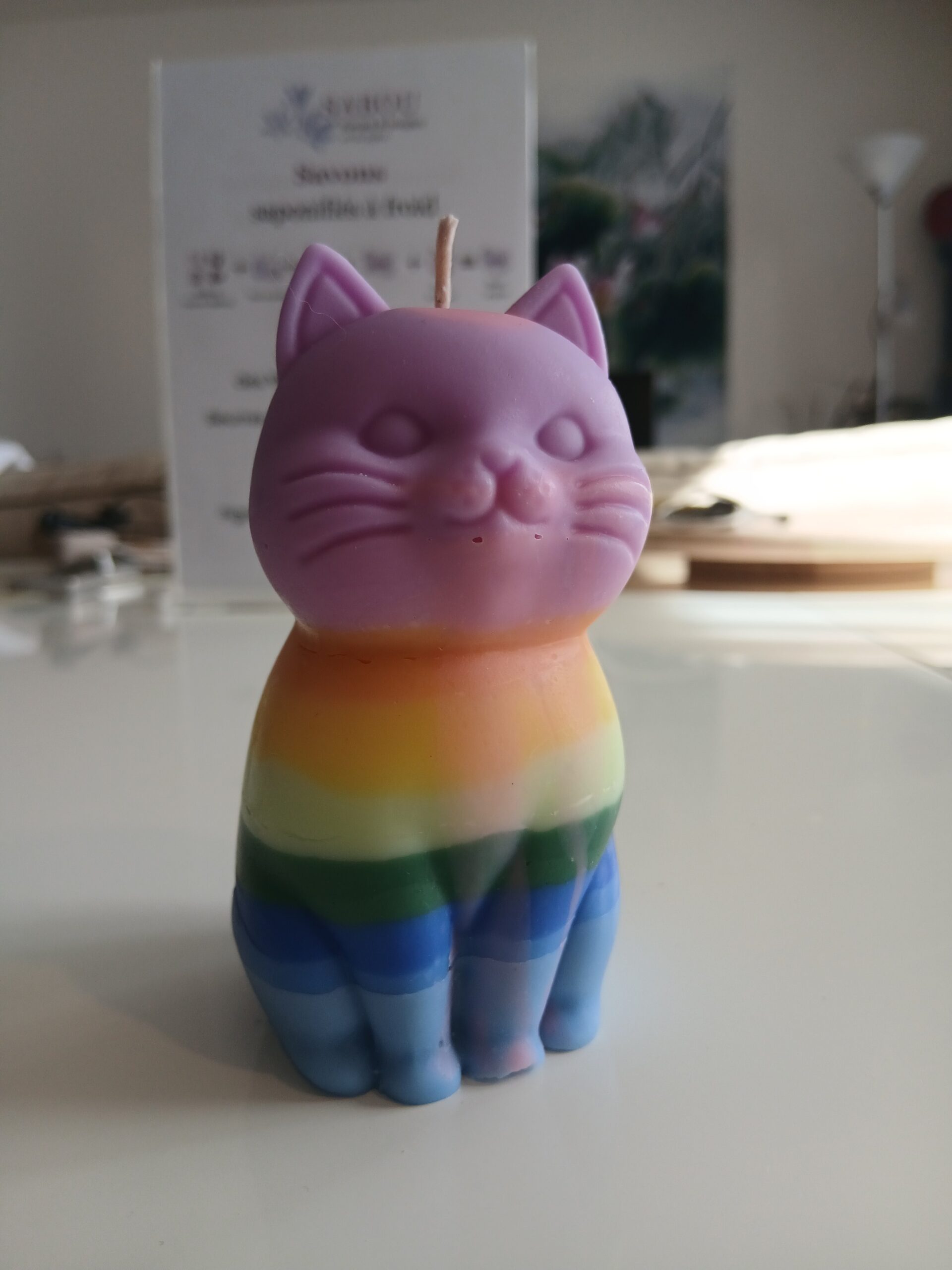 Bougie chat arc en ciel – Image 3